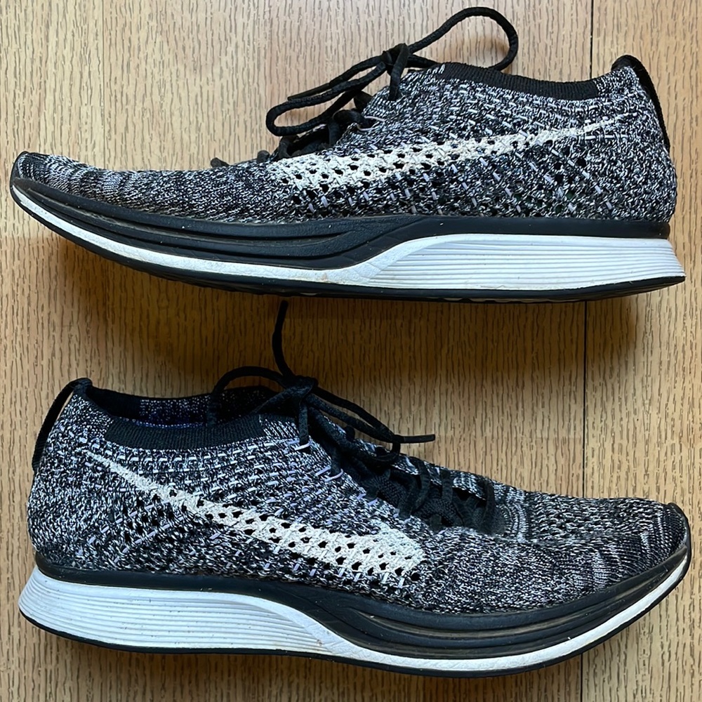 Nike Flyknit Racer Black White Athletic Shoes